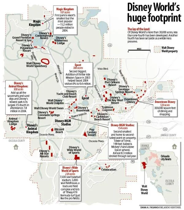 Walt DisneyWorld's Huge Footprint infographic