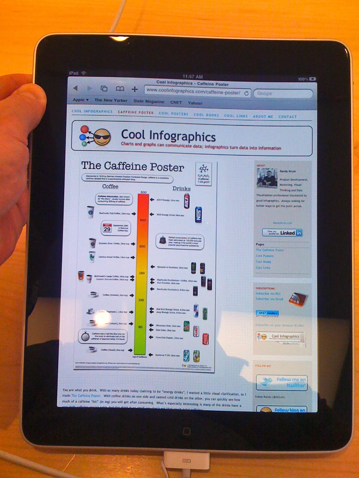 Cool Infographics on an iPad at the Apple Store