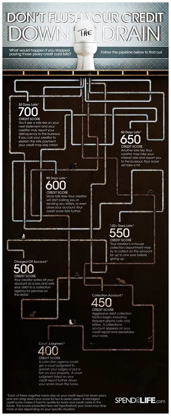 Don't Flush Your Credit Down the Drain (infographic)