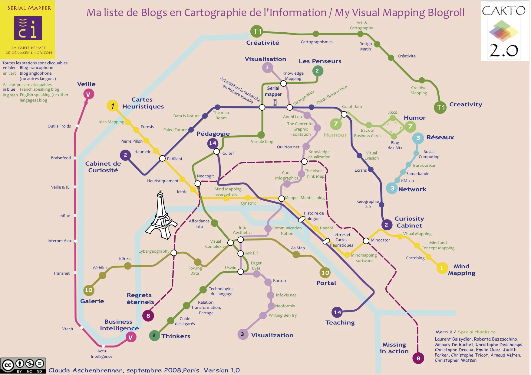 Visual Mapping Blogroll - Subway Map of Infographic Websites