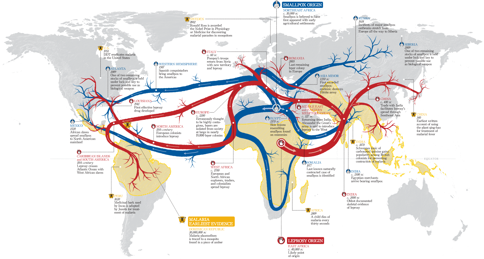 The Origins and Paths of Epidemics infographic
