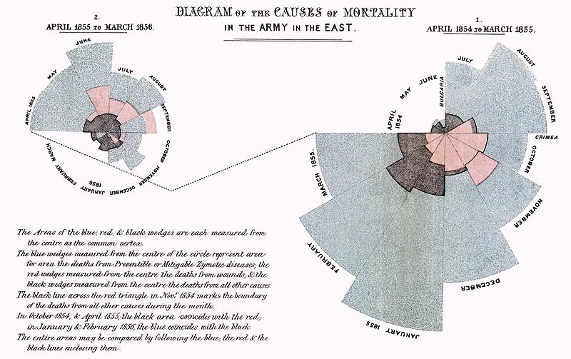 Florence Nightingale: Causes of Mortality infographic from 1858!