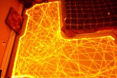 Roomba path long exposure photo