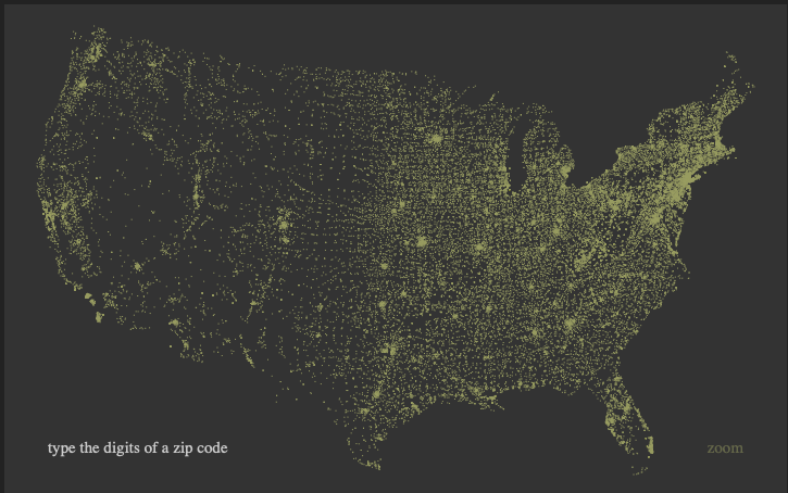Ben Fry's Zipcode Project
