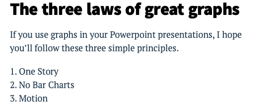 The Three Laws of Great Graphs
