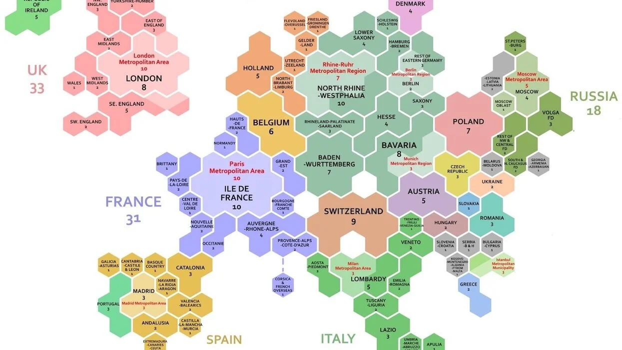 These 1,000 hexagons show how global wealth is distributed