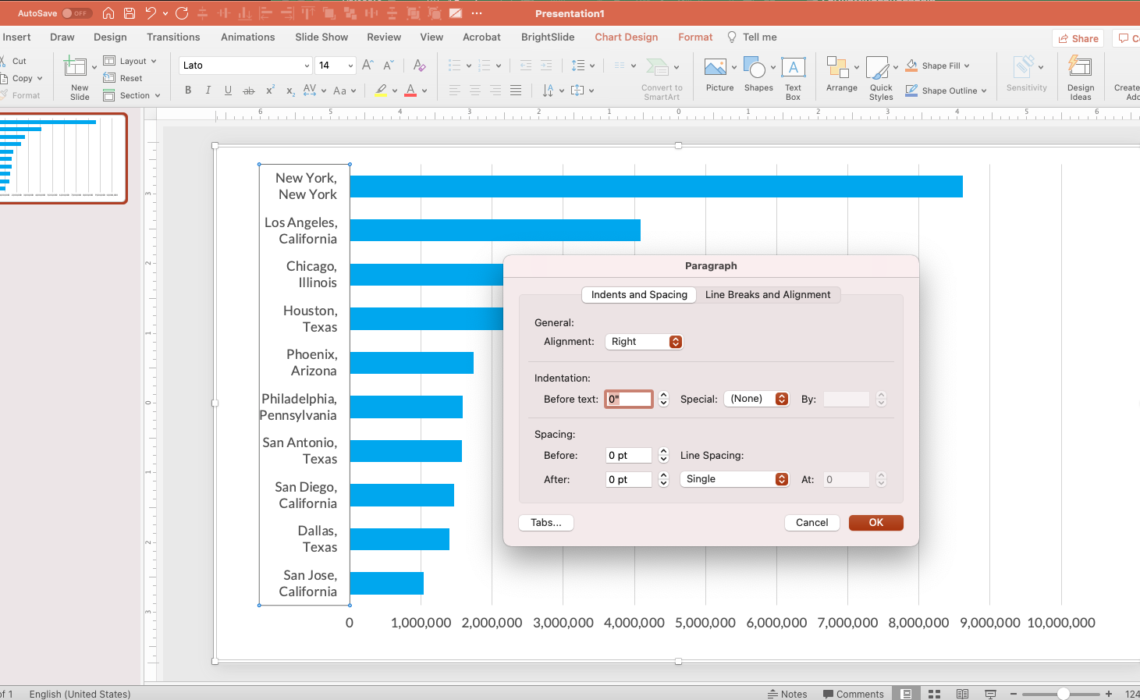 Formatting Long Labels in Excel