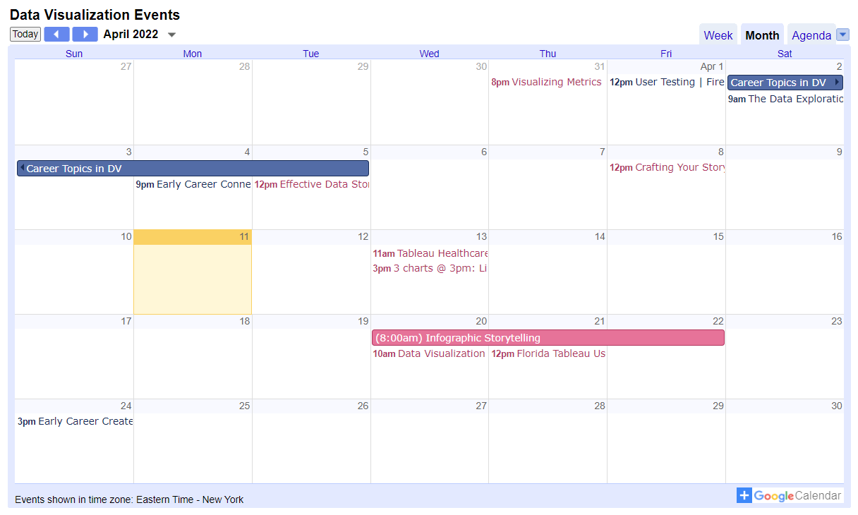 Data Visualization Events