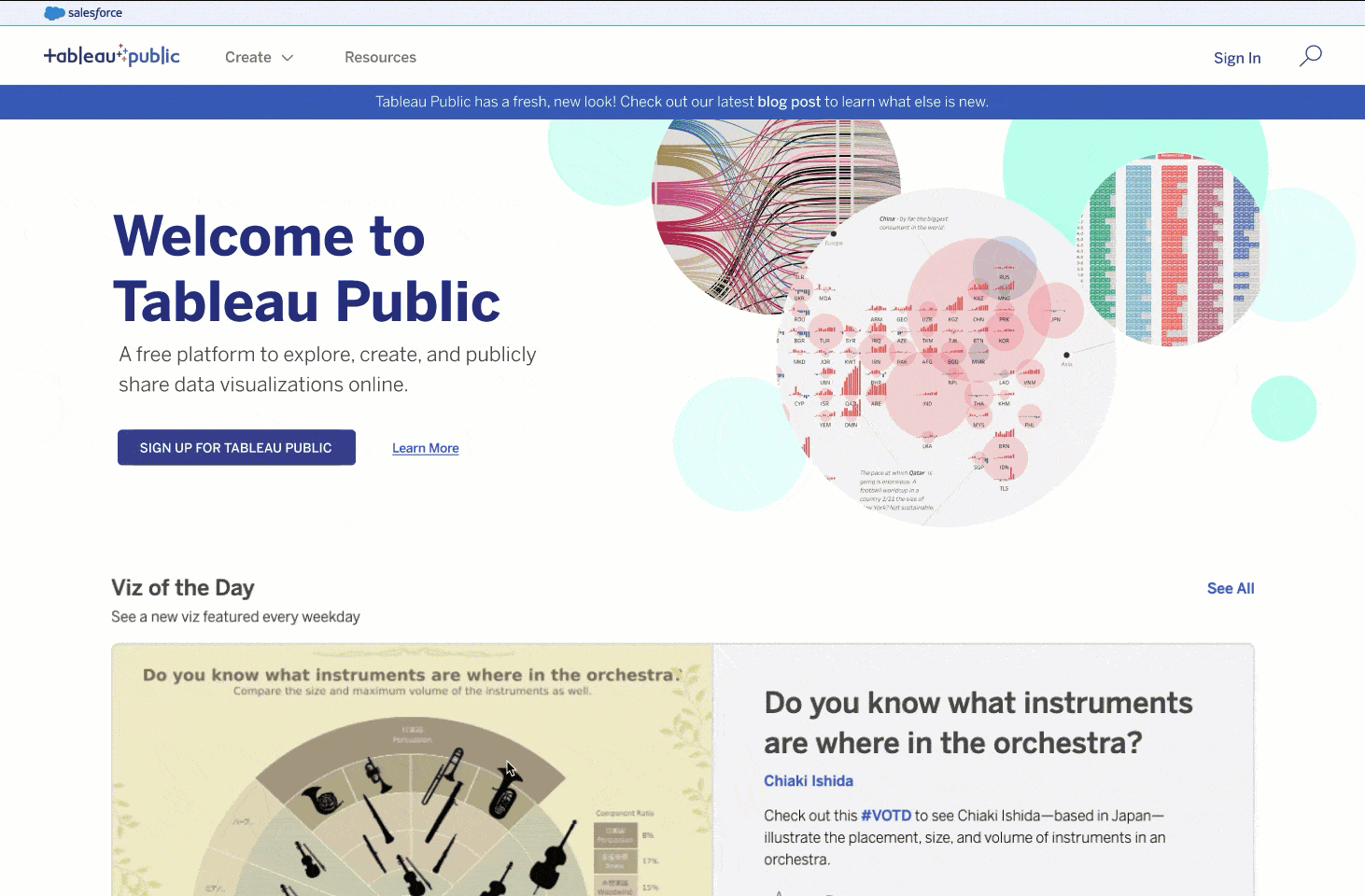 Re-Viz-It the Tableau Public Homepage