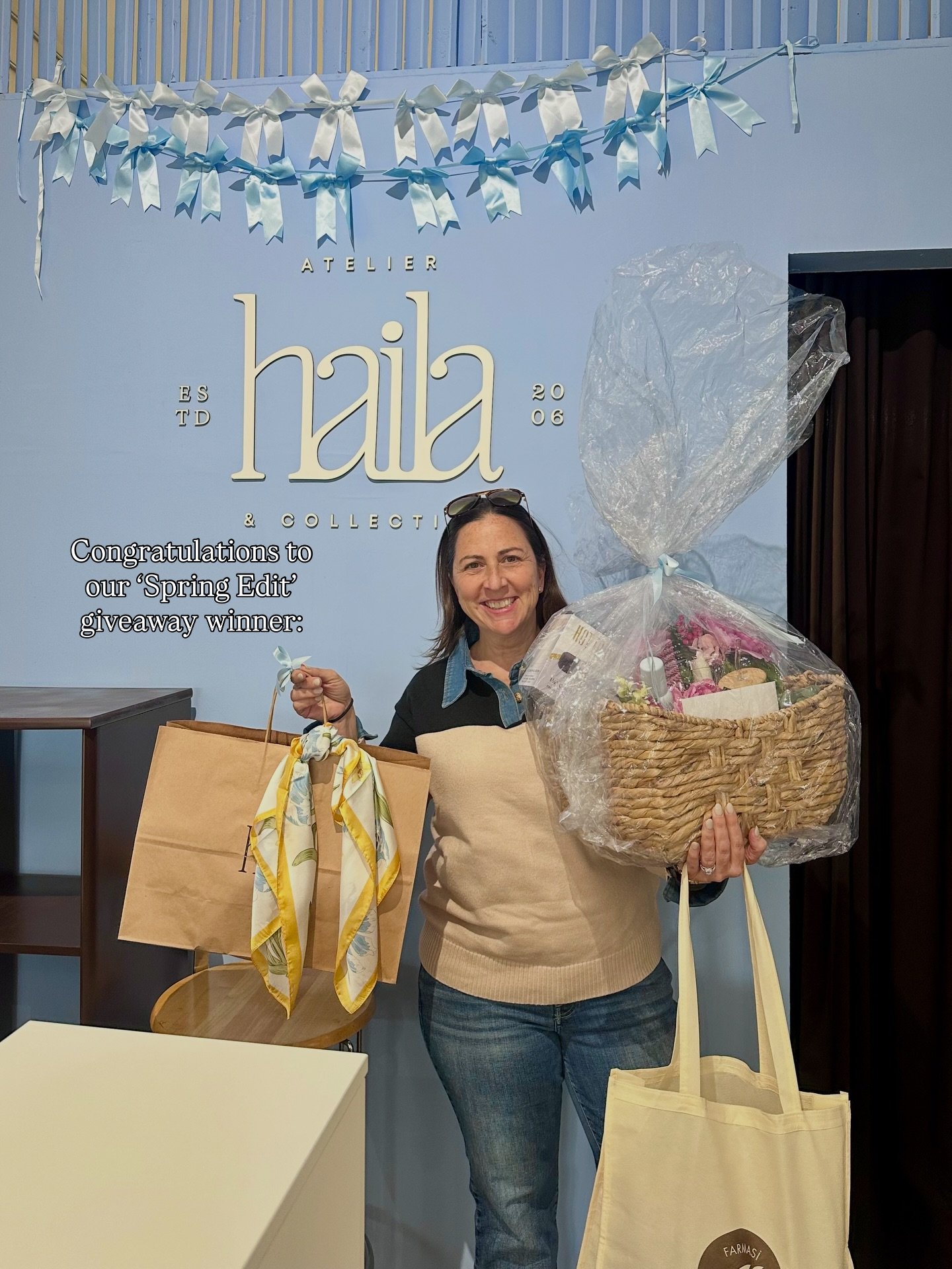 Congratulations @joannasantoli on winning the Haila &lsquo;Spring Edit&rsquo;! The ideal full skincare, hair &amp; styling reset for this season. 🩵🎀 

Giveaway made complete with @teasebeautybarlynbrook @farmasiusa @ruffinosristorante &amp; our pie