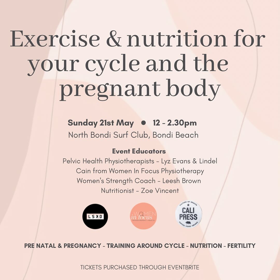 Are you interested to find out more about how to train appropriately for your cycle and learn about how your exercise might change through pregnancy and beyond?

We are so excited at WIF to be collaborating with local Strength Coach @leesh.brown and 