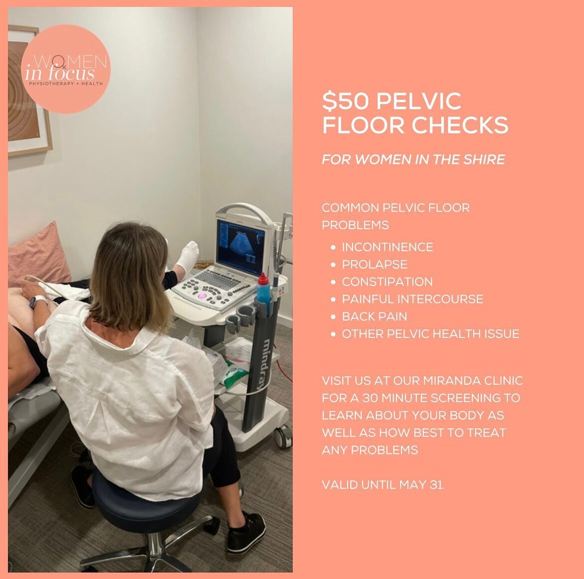 LESS THAN 2 WEEKS TO GO!! 

Do you live in the Shire and are keen to find out how well your Pelvic Floor is functioning and if you have any risk factors? Or are you in need of finding a new form on exercise indoors now that they days are getting cool