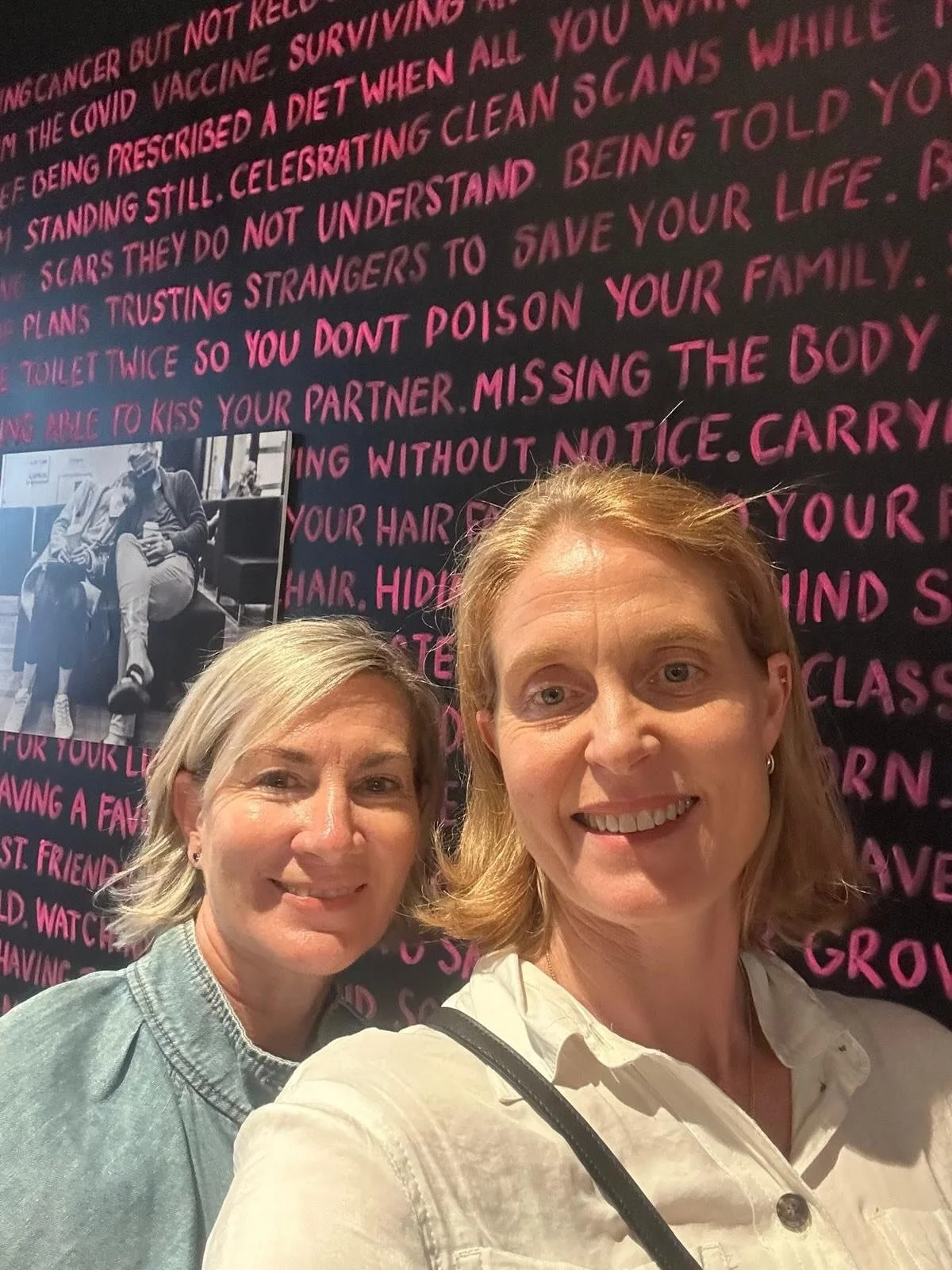 An inspiring evening 💗

Clare and Simone attended a deeply moving exhibition last week, The Unsaid Collection, featuring the work of a young breast cancer survivor and WIF patient. She has bravely documented her journey through diagnosis and treatme