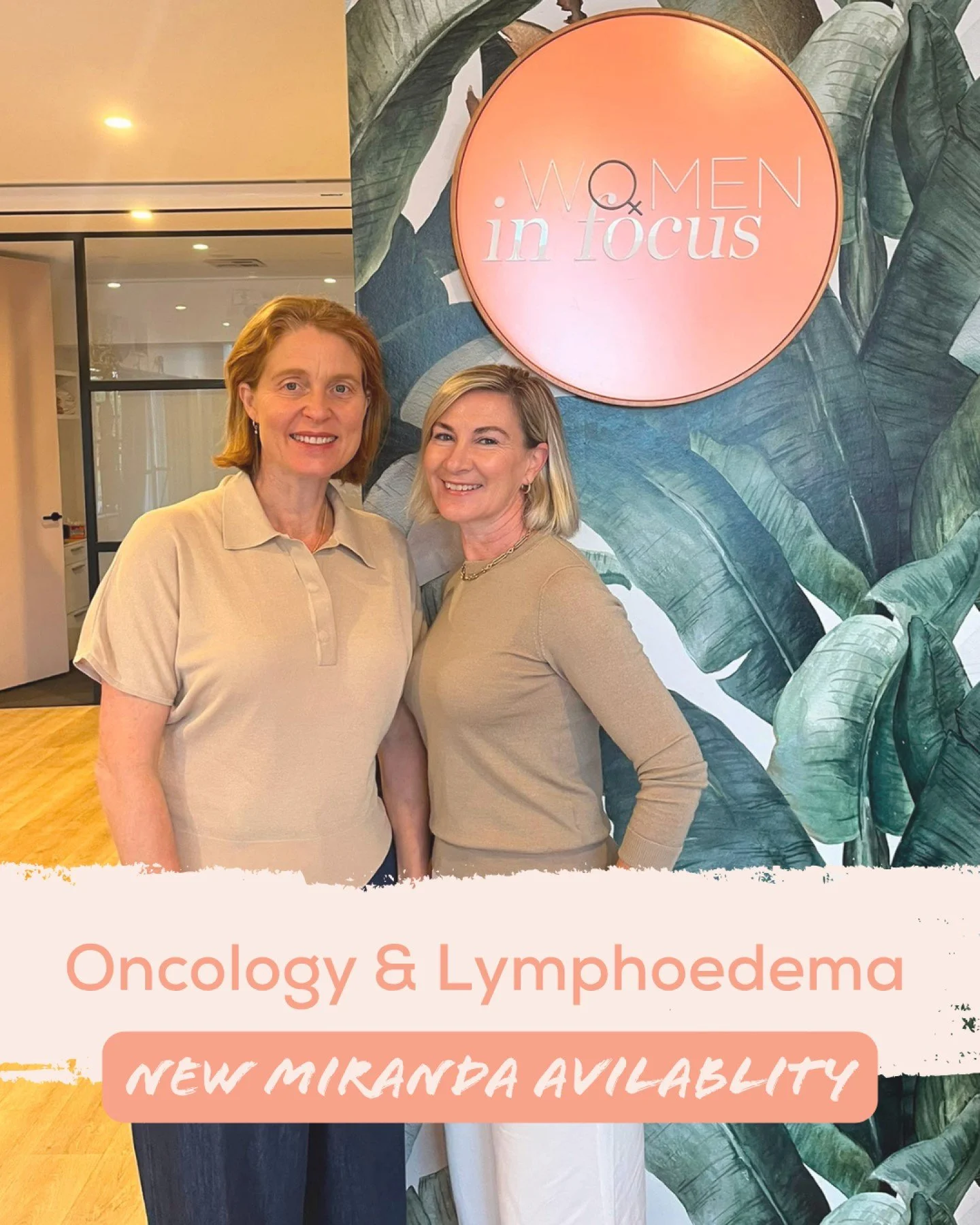 Expanding our Oncology &amp; Lymphoedema Physiotherapy service in Miranda

From 16 June, Simone will be consulting from our Miranda clinic on Tuesdays, alongside Clare, who is available on Thursdays, helping improve access to specialised cancer rehab