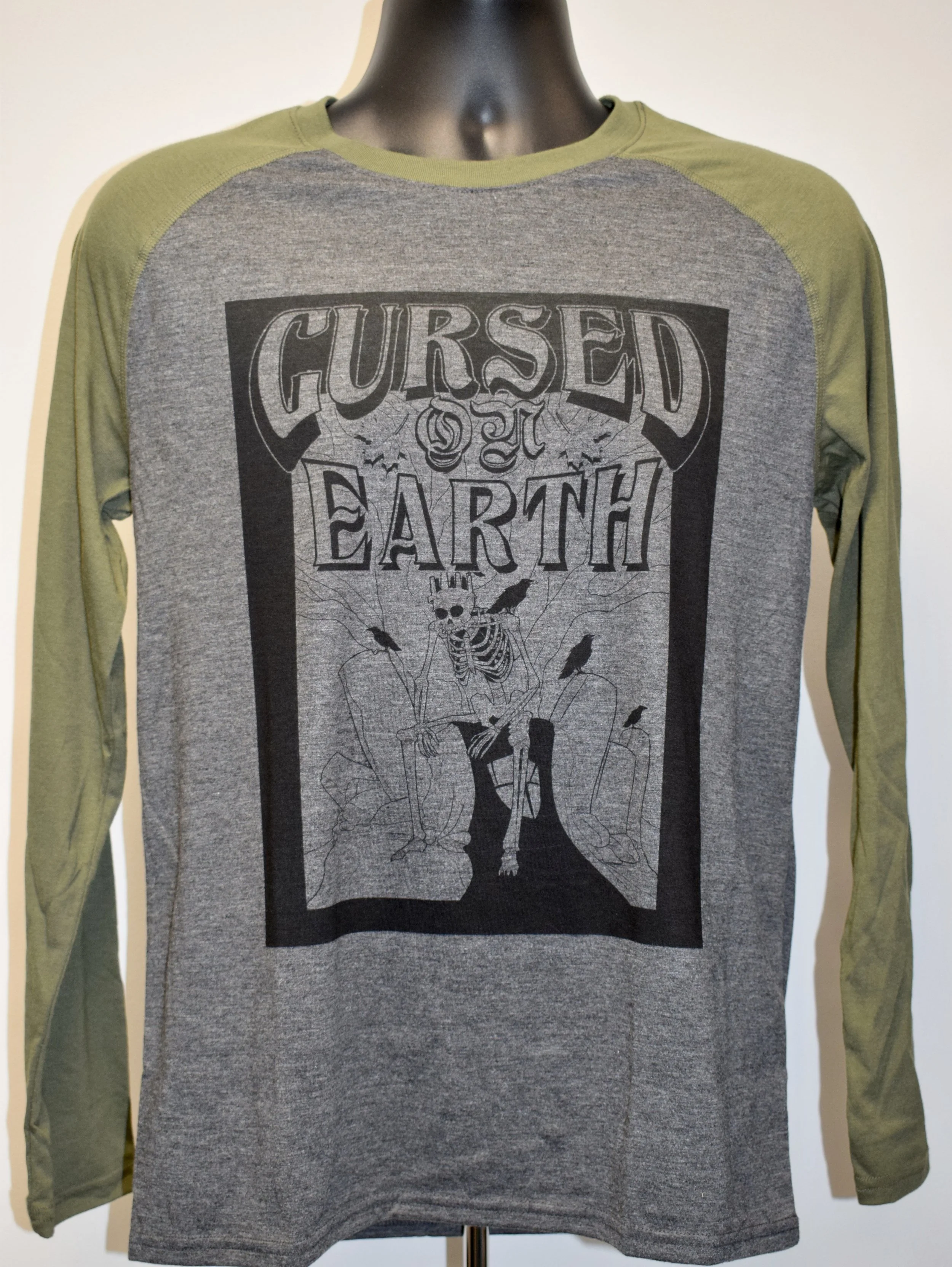 Skeleton King Throne Baseball Tee