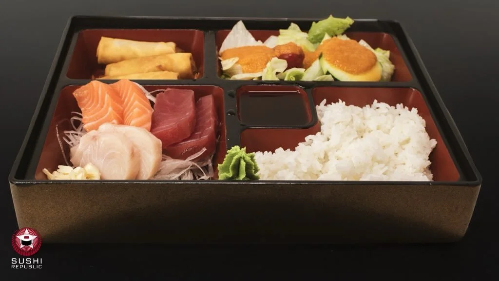 🍱 Our Sashimi Bento Box brings the best of both worlds&mdash;fresh tuna, salmon &amp; yellowtail sashimi, fluffy white rice, crisp salad, golden spring rolls, and a comforting bowl of miso soup. Balanced, beautiful, and seriously satisfying.

Lunch 