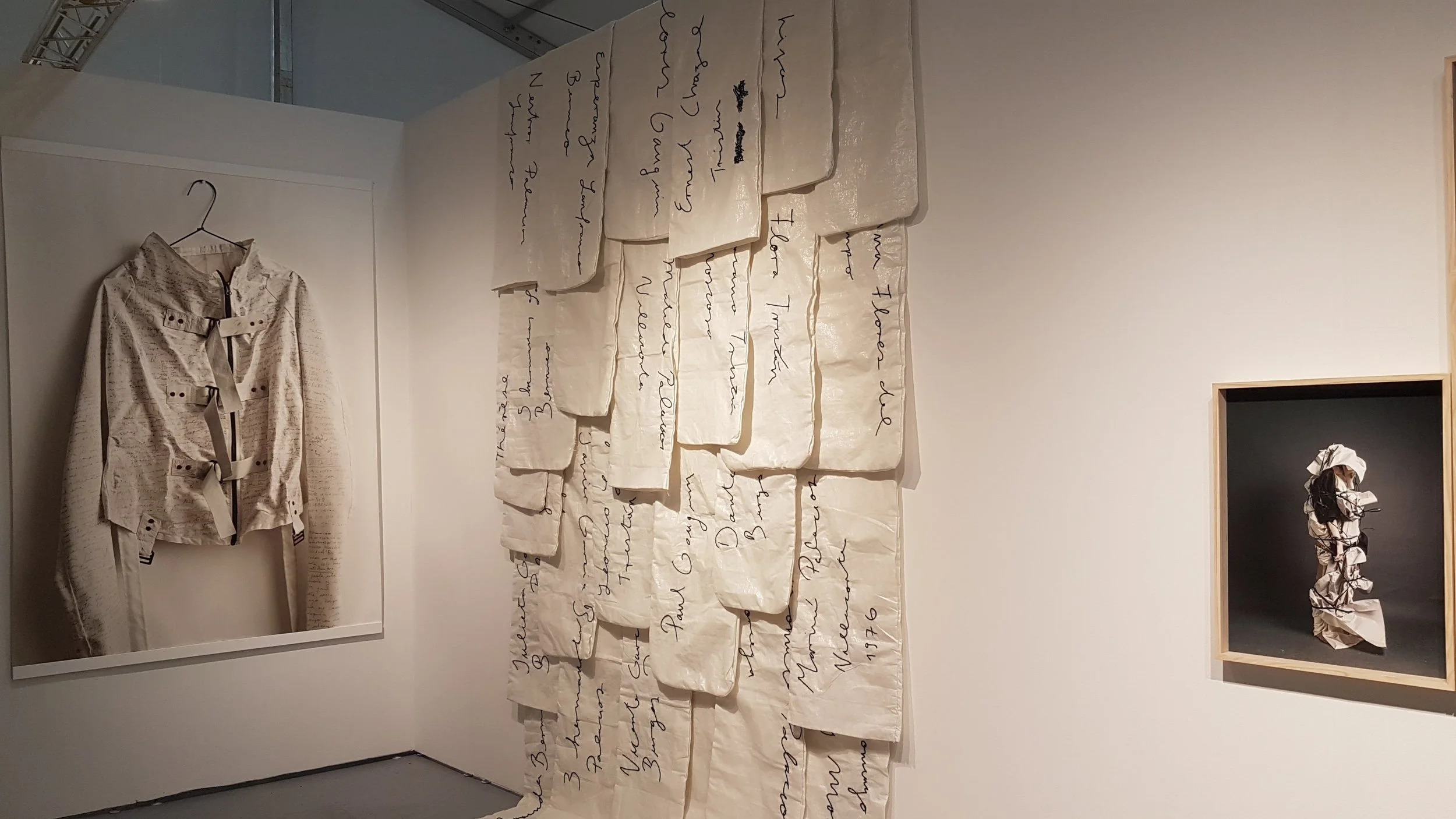 Partial installation view of Mariu Palacios’ solo exhibition at Ginsberg Galeria booth, Pulse Miami. Photo courtesy of the writer.