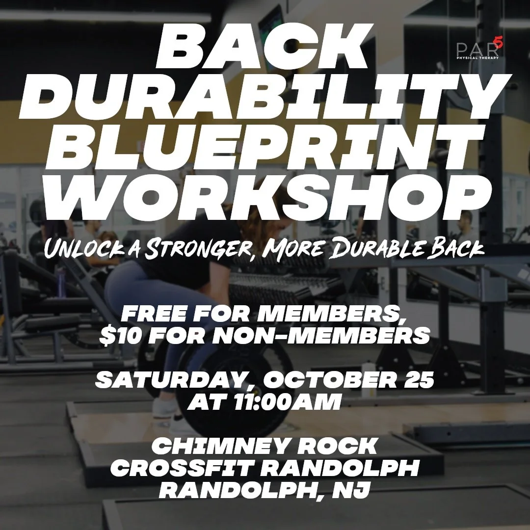 Back Pain Workshop THIS SATURDAY at 11am!  Details in the link: https://visit.par5pt.com/back-pain-workshop-1025
