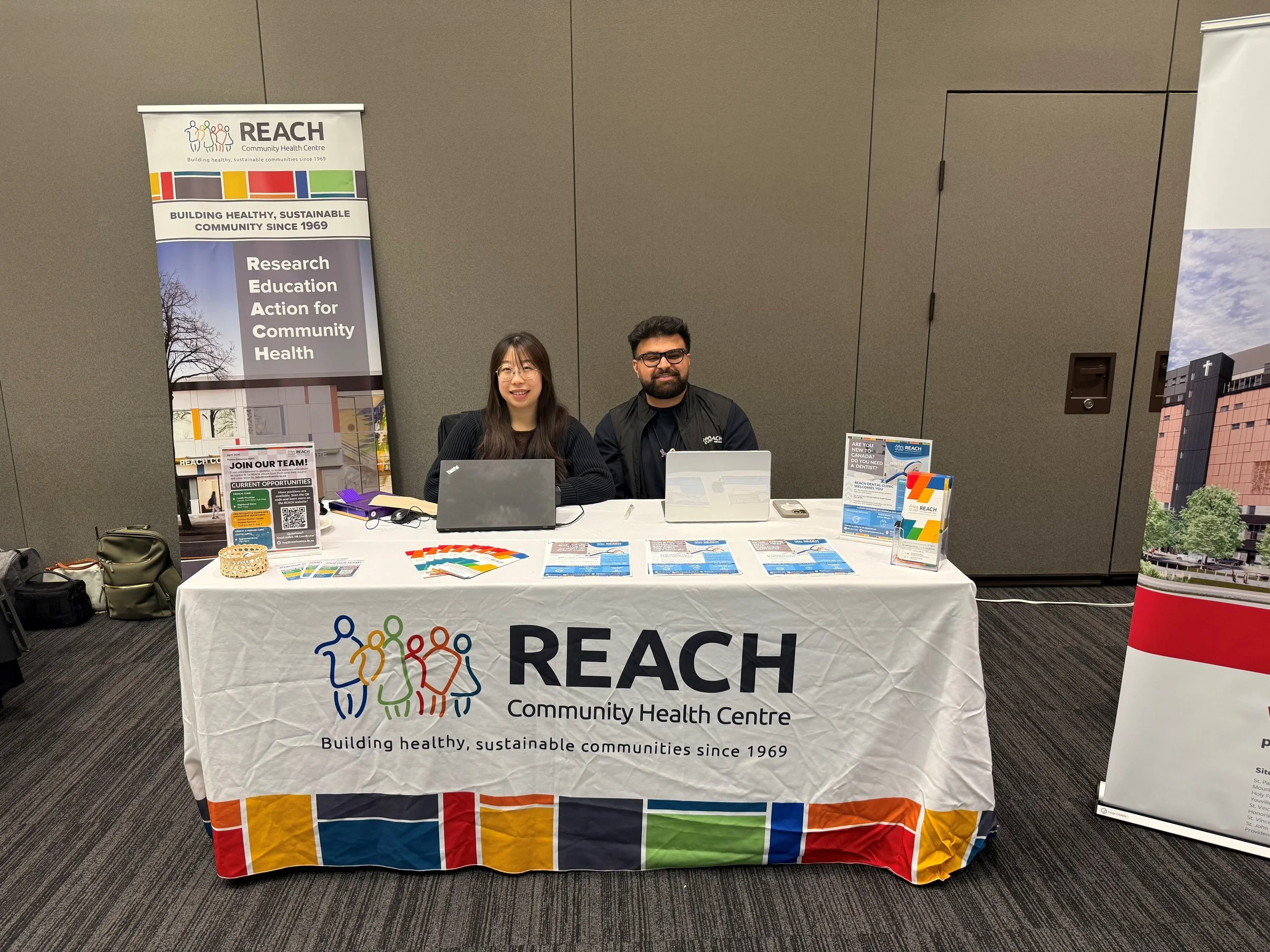 Thank you to @douglascollege for welcoming the REACH team as part of the Health Expo!

Our HR Coordinator was a featured panelist, discussing relevant topics for internationally educated health professionals (IEHPs), from licensing and credential rec