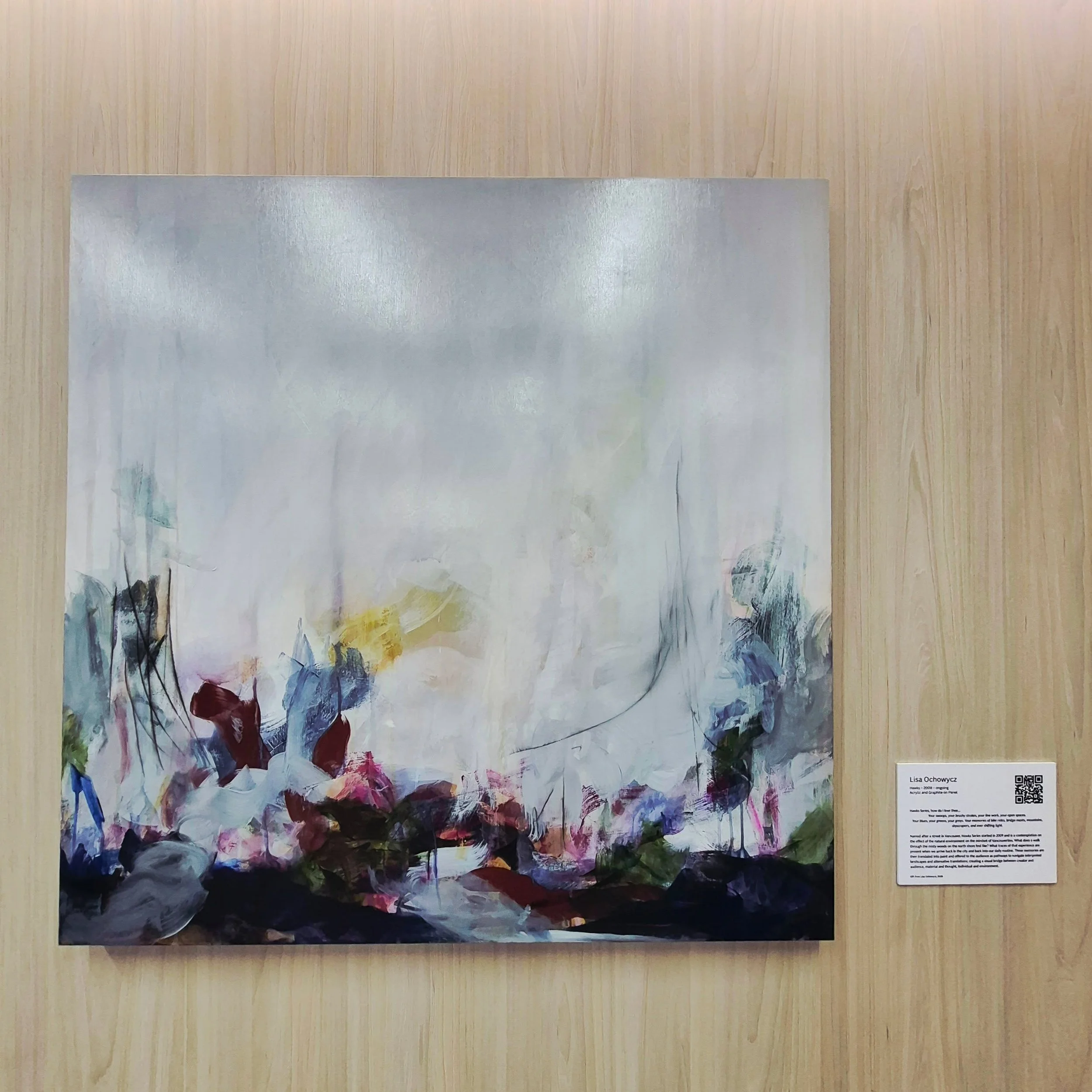 We are honoured and thrilled to share that local Vancouver artist Lisa Ochowycz has gifted REACH with a stunning original painting from her Hawks series!
&lsquo;Hawks&rsquo; (Acrylic and Graphite on Panel) is part of an ongoing series Lisa began in 2
