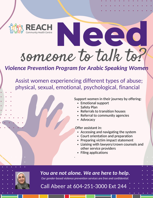 Arabic Women Violence Prevention Support Group (Weekly) — REACH ...