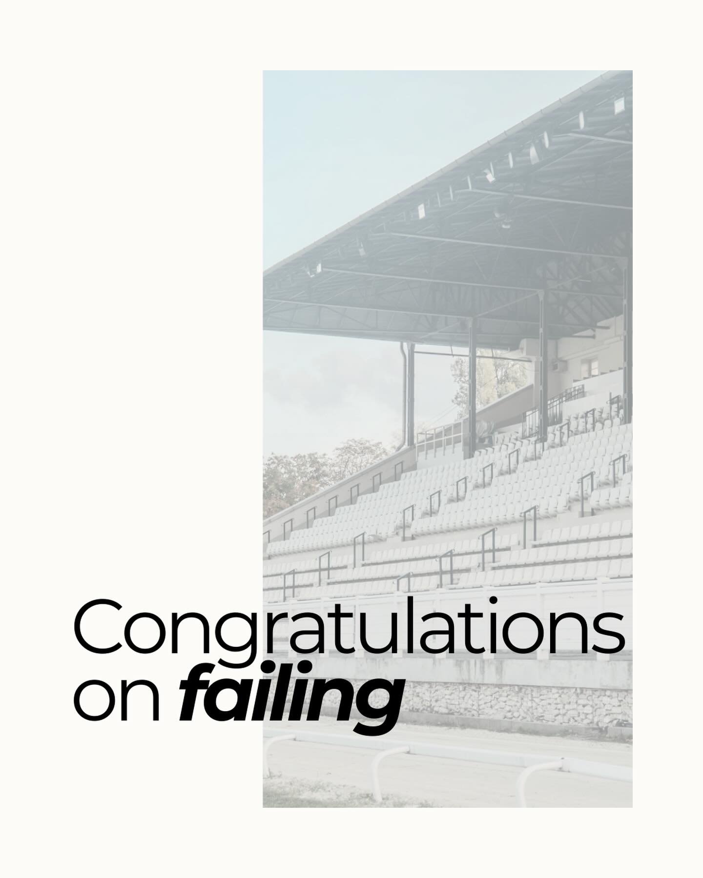 It means you showed up.

It means you cared enough to try.

If you fail, congratulations... most people don&rsquo;t even try.

Failure isn&rsquo;t proof you&rsquo;re incapable.
It&rsquo;s proof you were brave enough to step into the arena.

So if it 