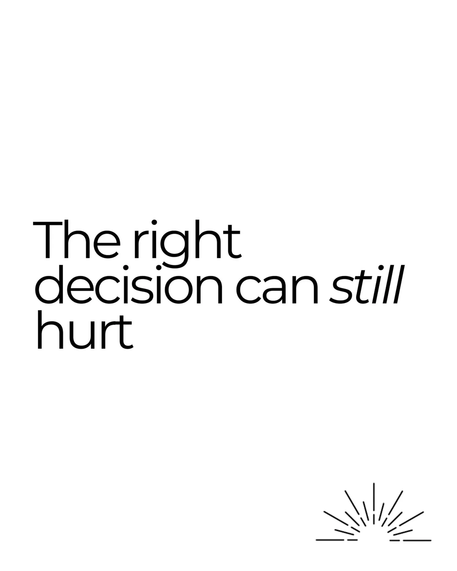 One of the hardest parts about making the right decision is that it doesn&rsquo;t always feel like relief. 

Sometimes it feels like grief. 

It&rsquo;s okay to miss what you walked away from while still knowing it was the right choice. Healing and h