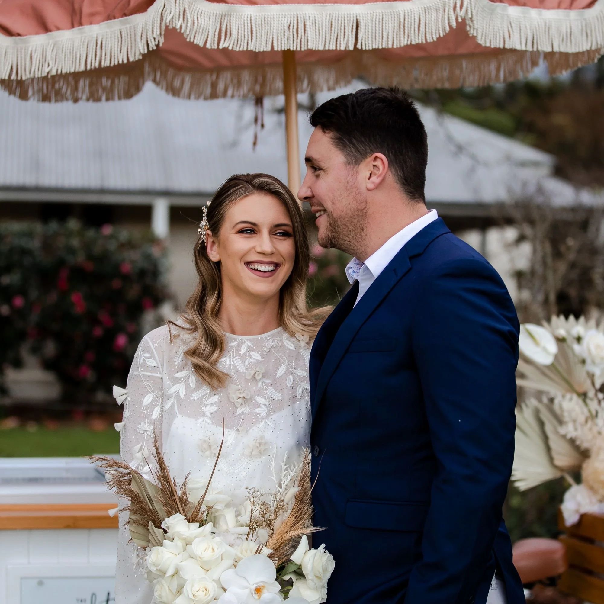 Couple married at Willow Farm Berry enjoying gelato.