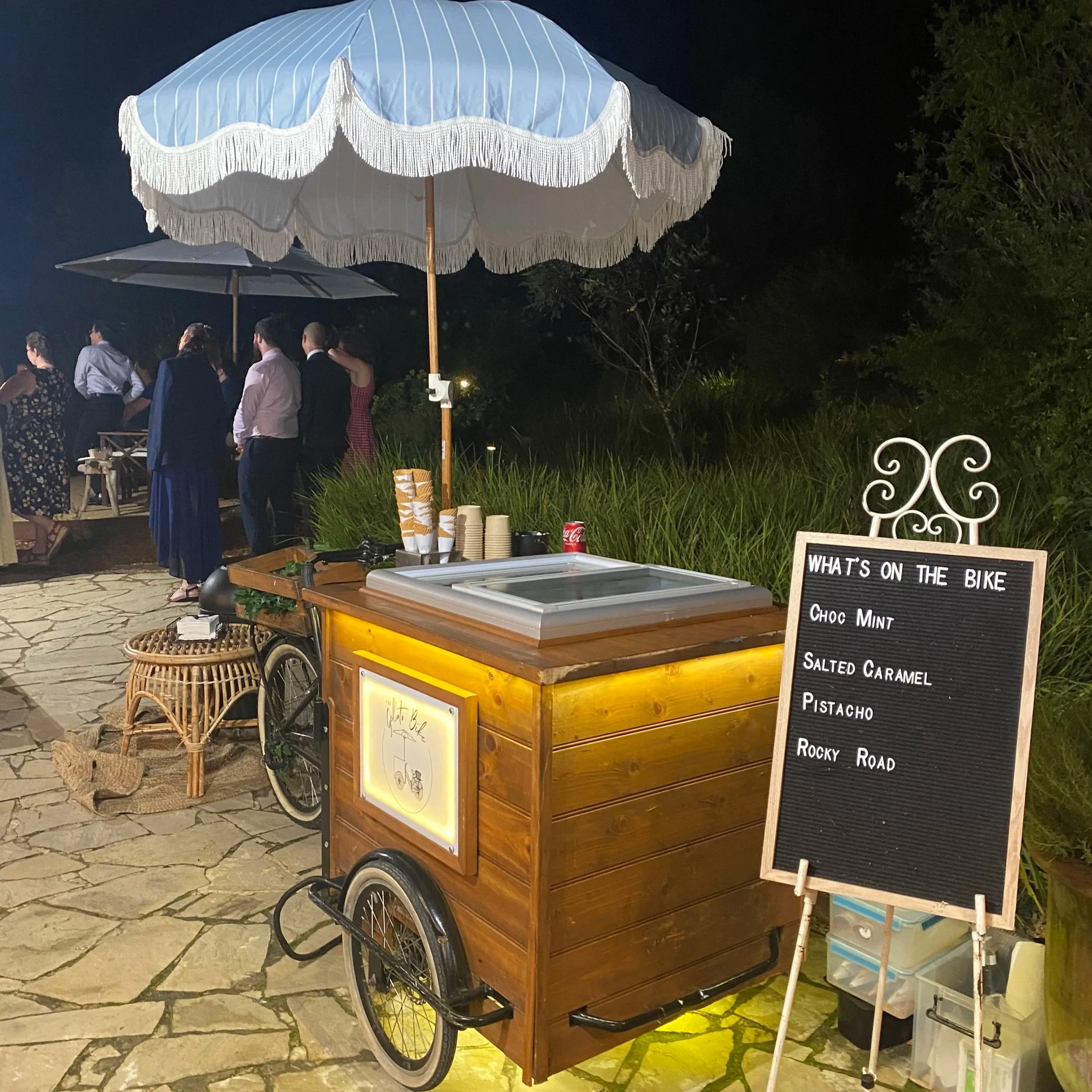 Wedding guests enjoysing gelato at Wildwood Kangaroo Valley