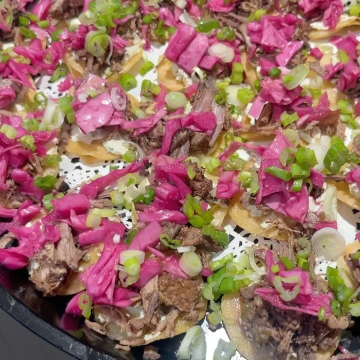 Come behind the scenes as we assemble our mini chimichurri shredded beef tostada bites! Our bite sized tostada are layered with a perfect mix of flavor and color everyone at your gathering will love! #RelishCateringKitchen #Housemade #Catering #Appet