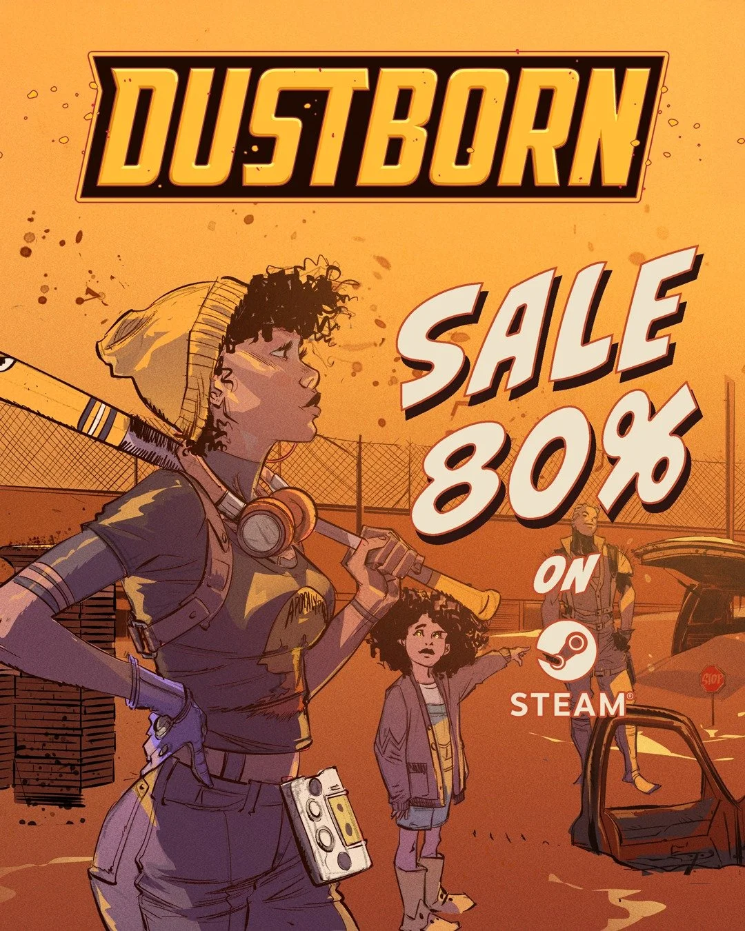 Dustborn is currently having a MASSIVE sale on Steam! Embark on a road-trip across a Divided States of America 🚌💨 Link in bio!