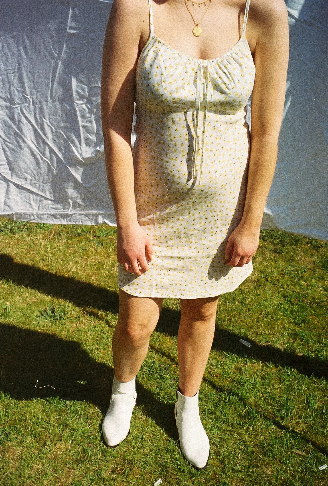 nobodys child 90s mini dress yellow