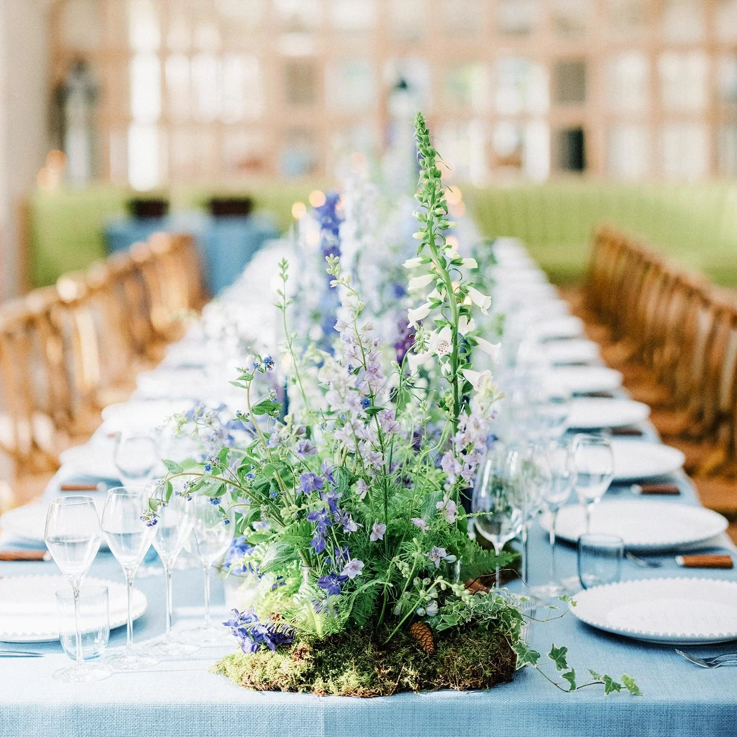 Wildflower-inspired tablescape for American Express UK lunch at Chewton Glen