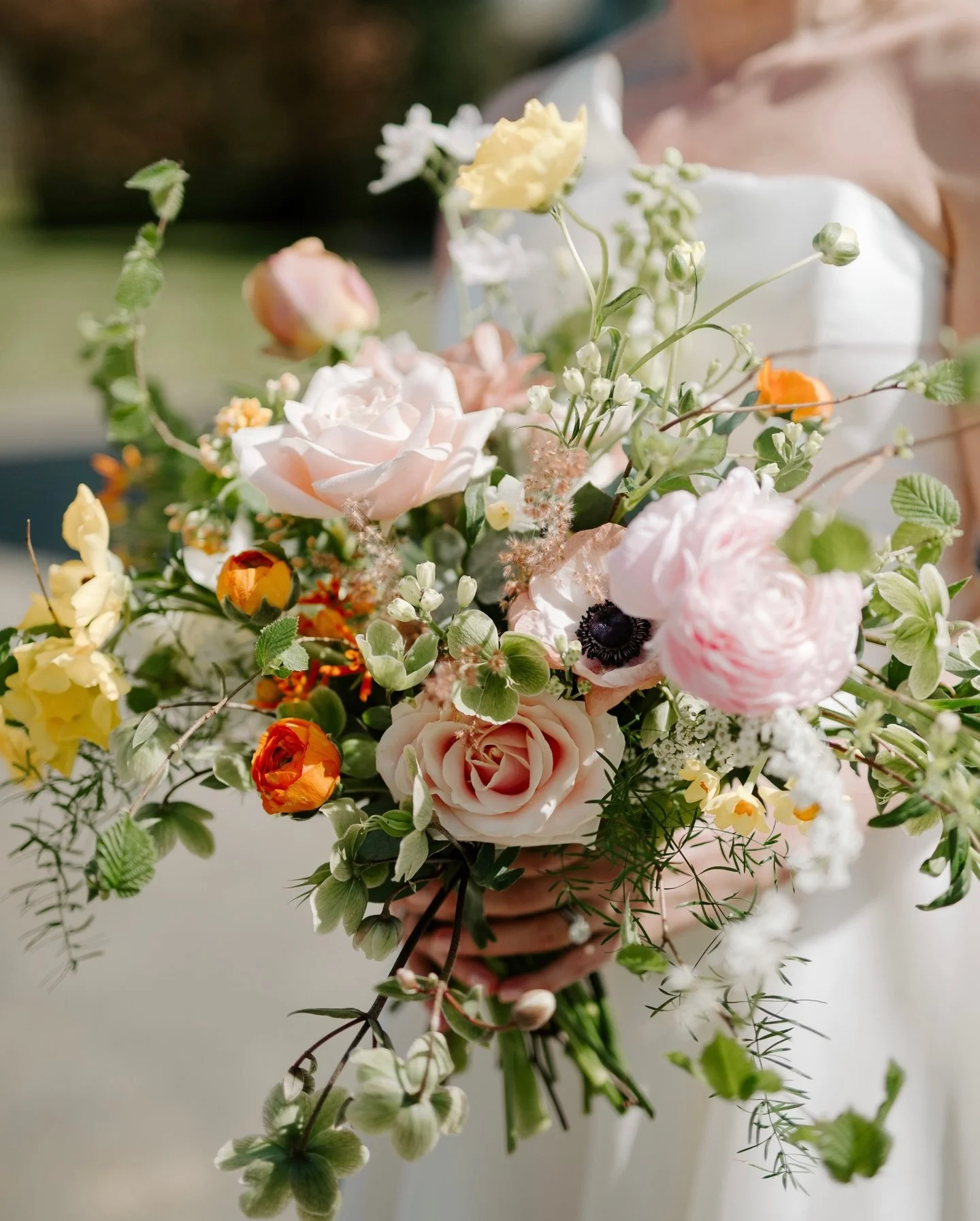 Spring bridal inspiration in the form of a beautifully natural bouquet of blush avalanche roses, green hellebores, butterfly ranunculus and anemones 🌸 🌿 💐 Just add blue skies!
Photography @sarahgracephotography1
Venue The Tithe Barn @hinton_st.mar