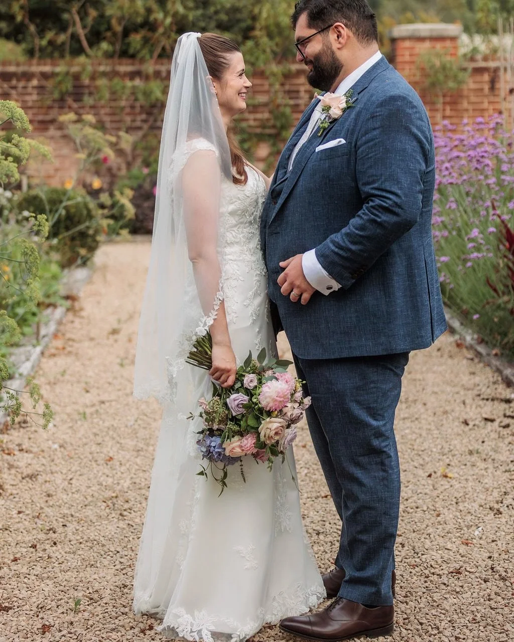 Emma &amp; Adam 🩷 💜  What a joy to be able to make the most of the outside spaces at @chewtonglen 🌳 Emma&rsquo;s bouquet of blush pinks, dusty mauve and soft lavender tones echoed the ceremony flowers that framed the couple as they said &ldquo;I D