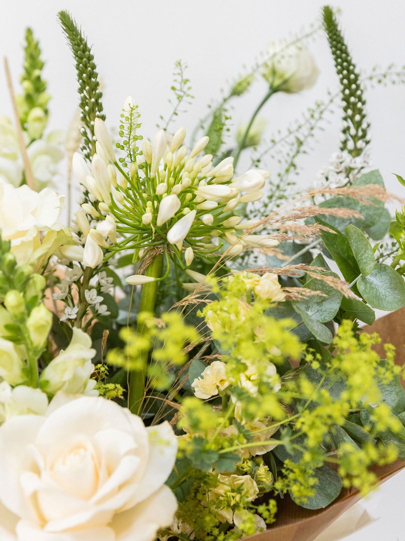 Purity, Fresh Flower Bouquet, Detail View.