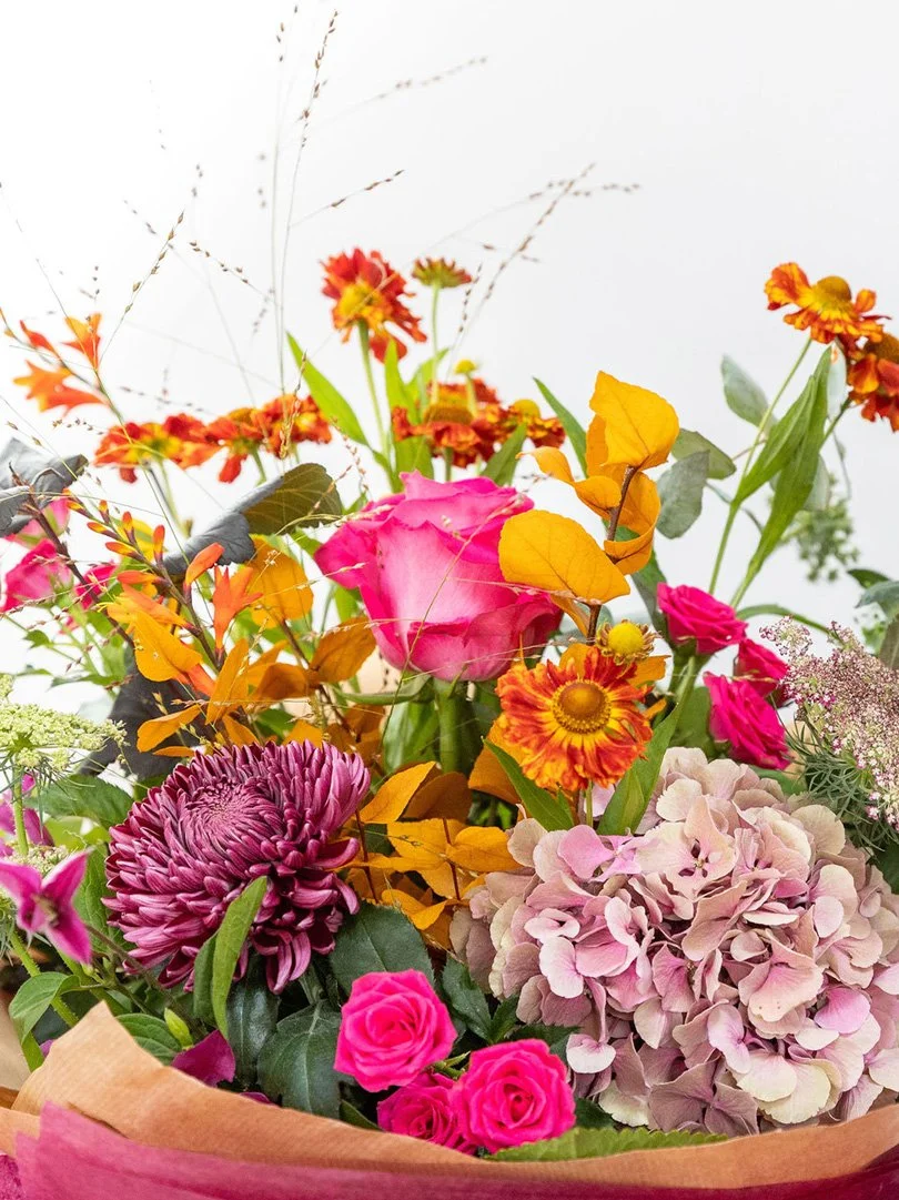 Indian Summer, Fresh Flower Bouquet, Detail View.