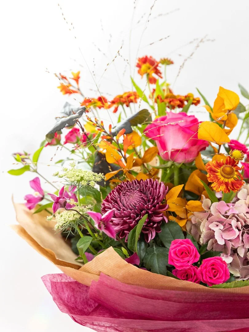Indian Summer, Fresh Flower Bouquet, Detail View.