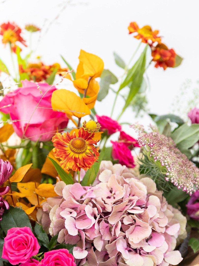Indian Summer, Fresh Flower Bouquet, Detail View.