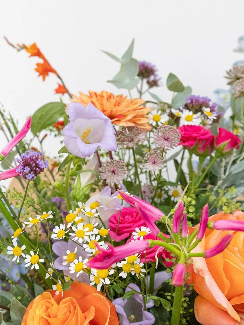 Country Meadow, Fresh Flower Bouquet, Detail View.