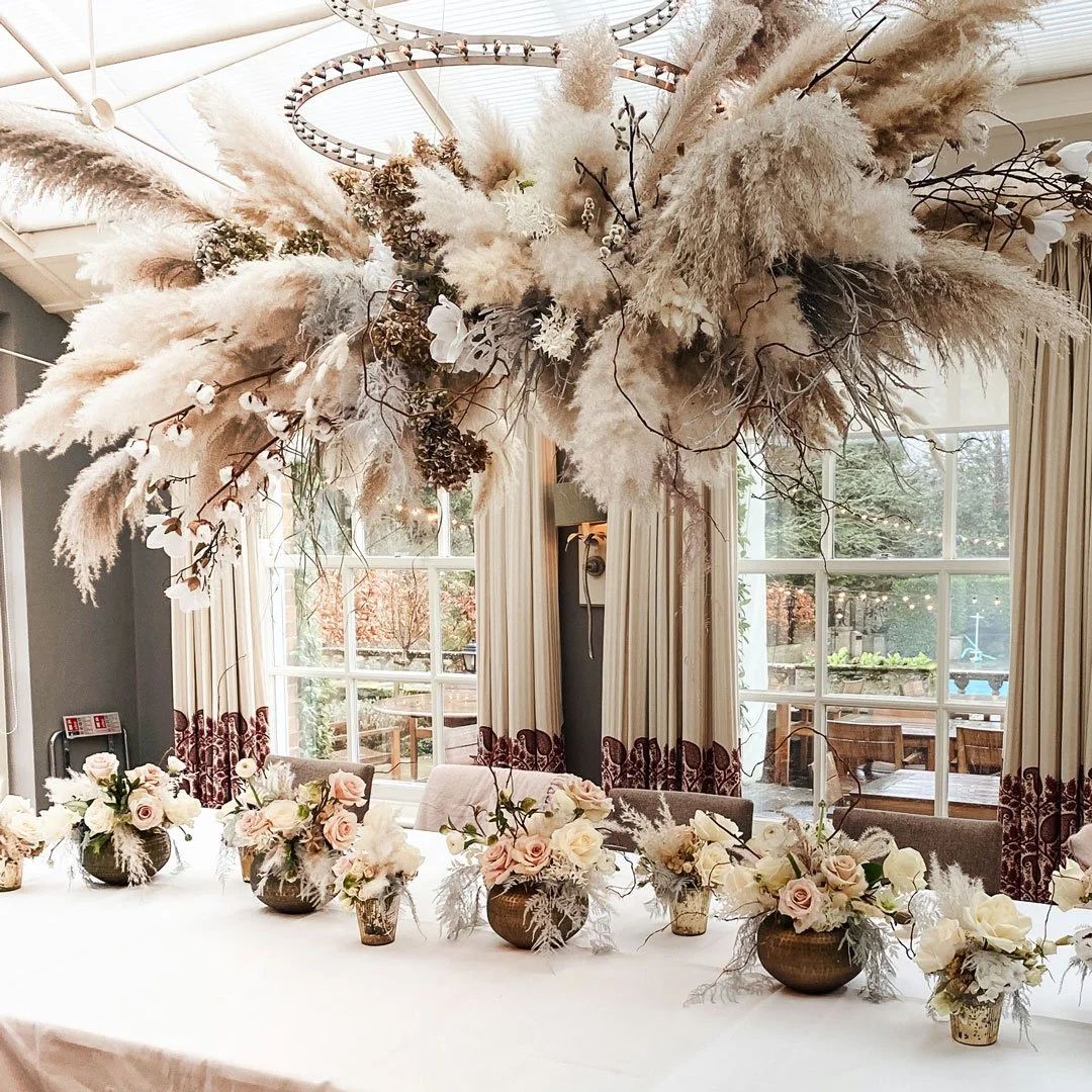 Soft pink and cream floral styling for Molton Brown influencer event