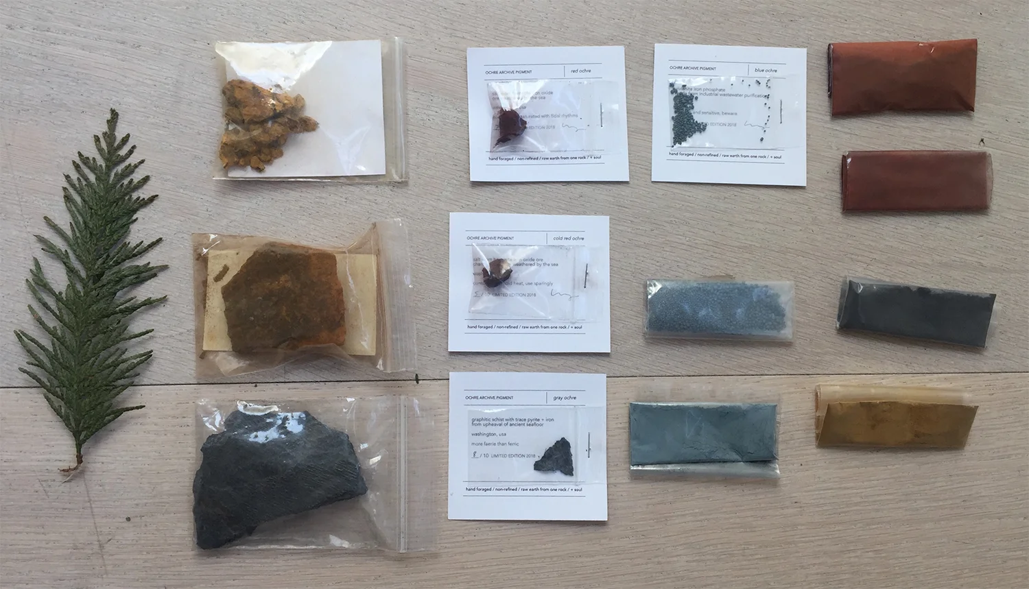 2nd collaboration with Heidi Gustafson. Her rocks and pigments come from various locations.