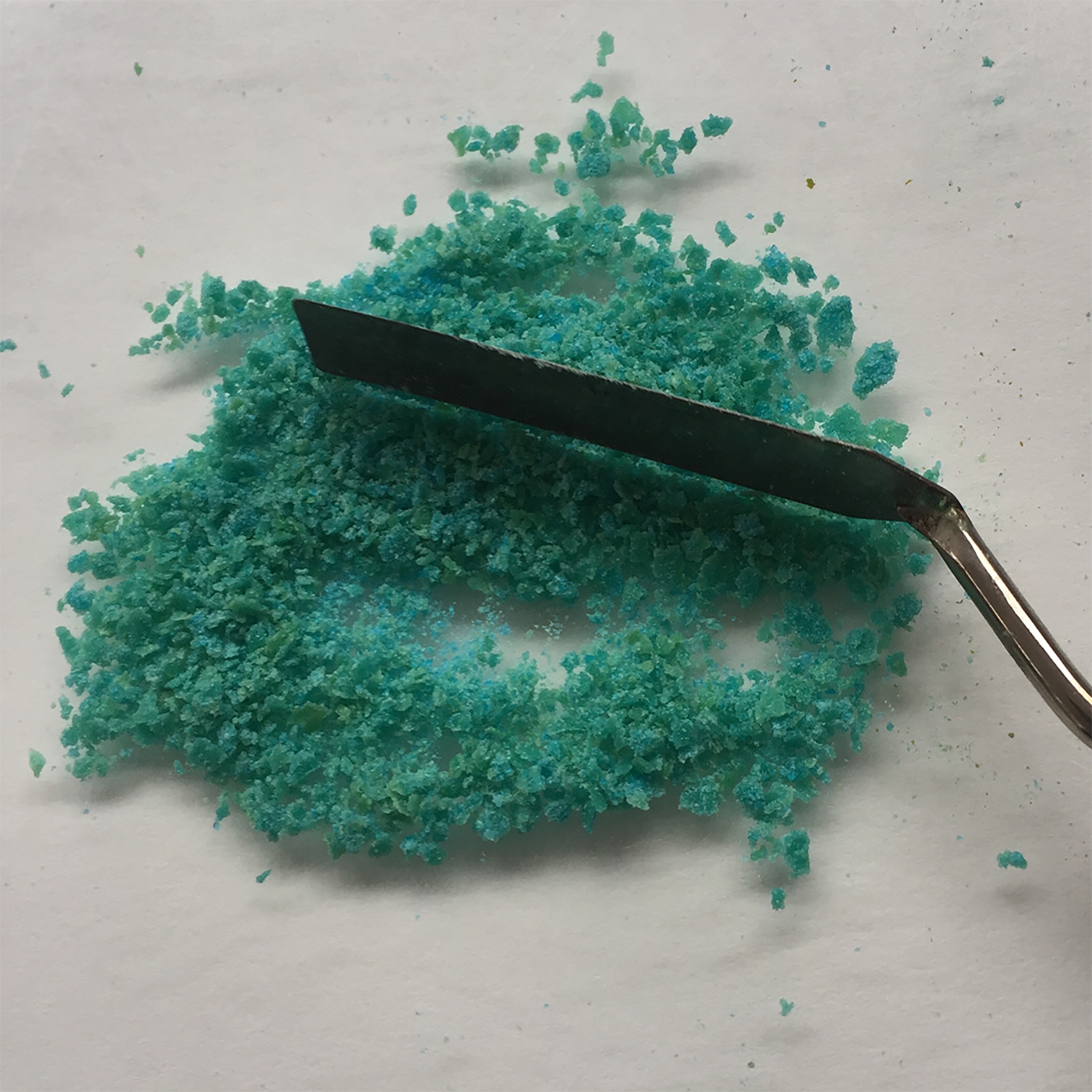 Once dried, the pigment is ready to be bottled