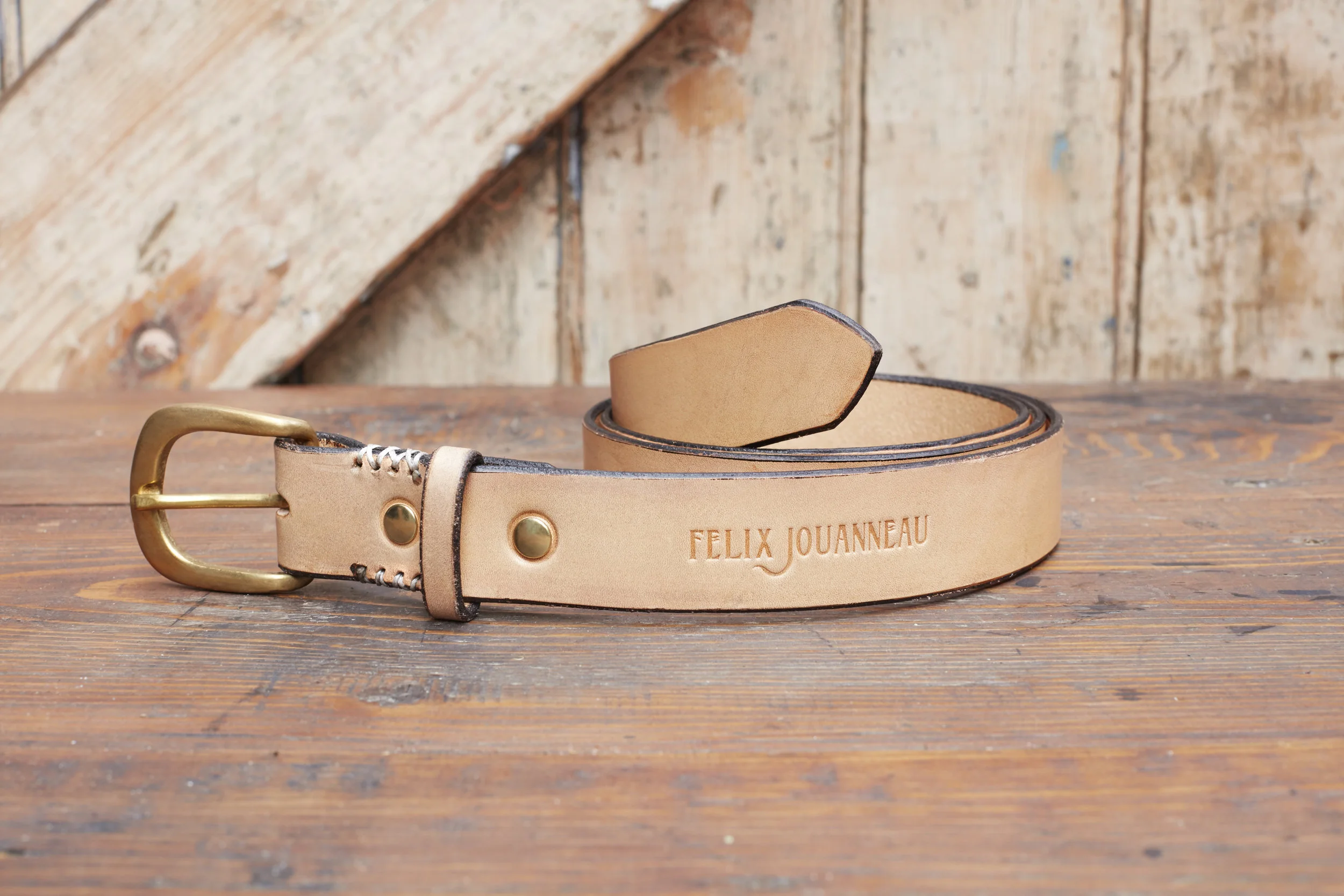 Leather Belt with Brass buckle 