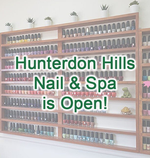Hunterdon Hills Nail &amp; Spa is open! Please call 908-236-0101 to make your next appointment.
#nailsalon #nailandspa #njnailsalon #supportlocalbusiness #hhplaza