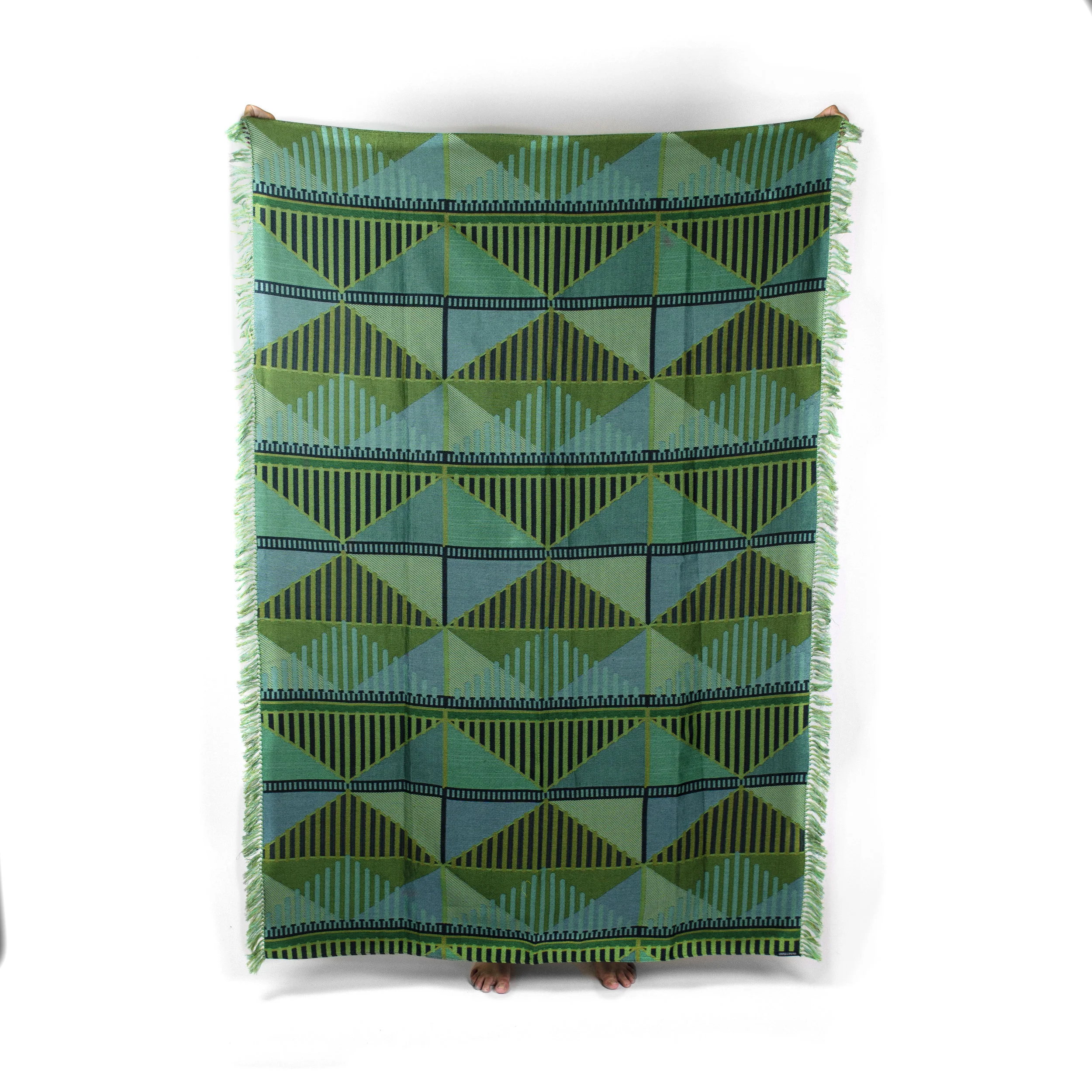 Arrow Green Woven Throw