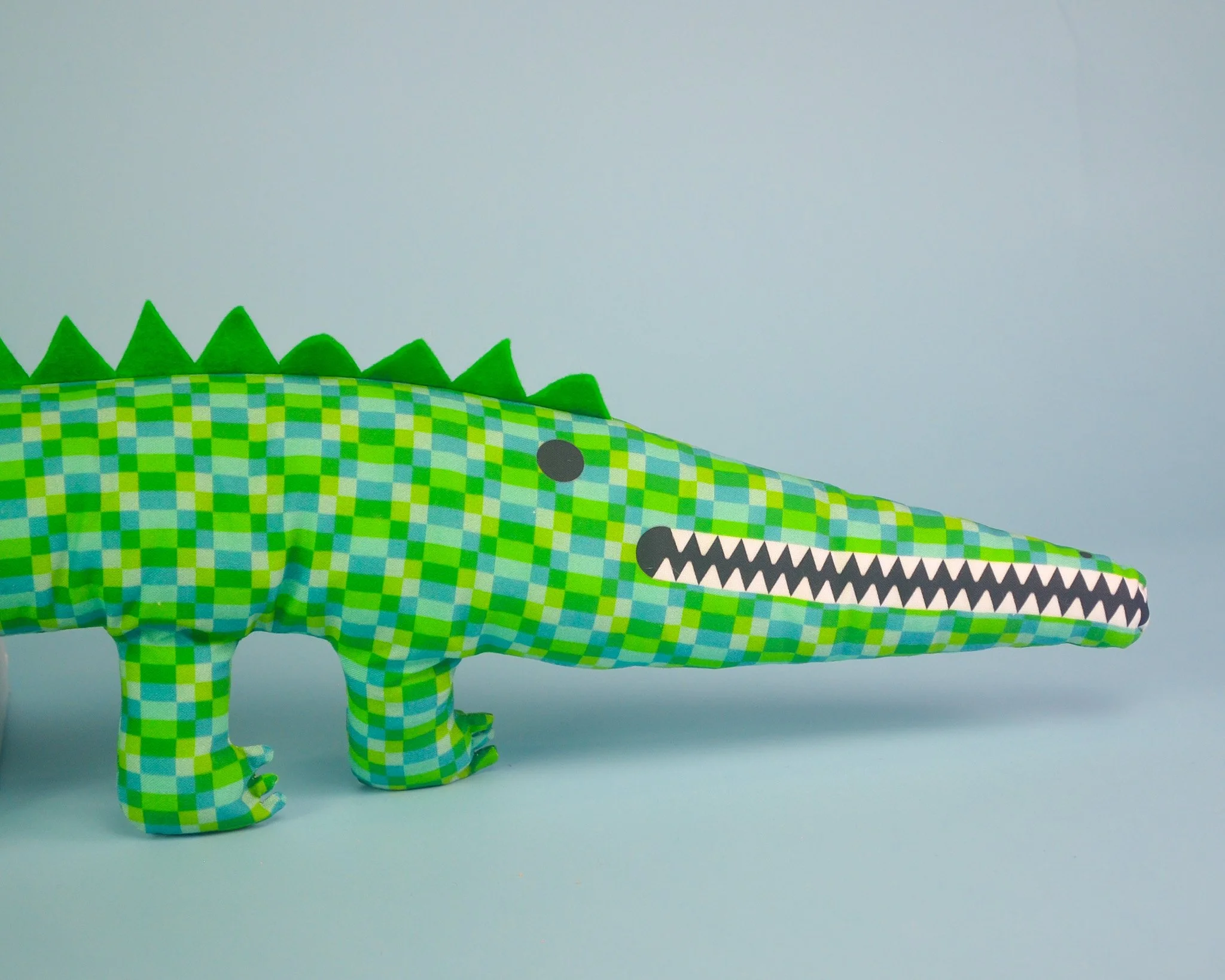 Checkered Crocodile Pillow