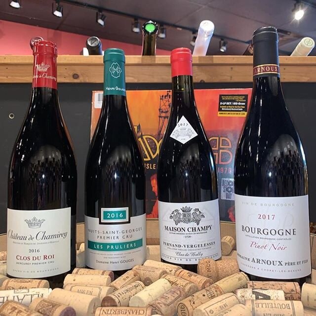 Need an idea for date night this weekend?  We've got you covered!  Stop by and explore our amazing wines from Burgundy.
#nuitstgeorges
#chateaudechamirey
#closduroi
#mercuryperiercru
#maisonchampy
#closdebully
#pinotnoir
#bourgogne
#domainearnoux
#th