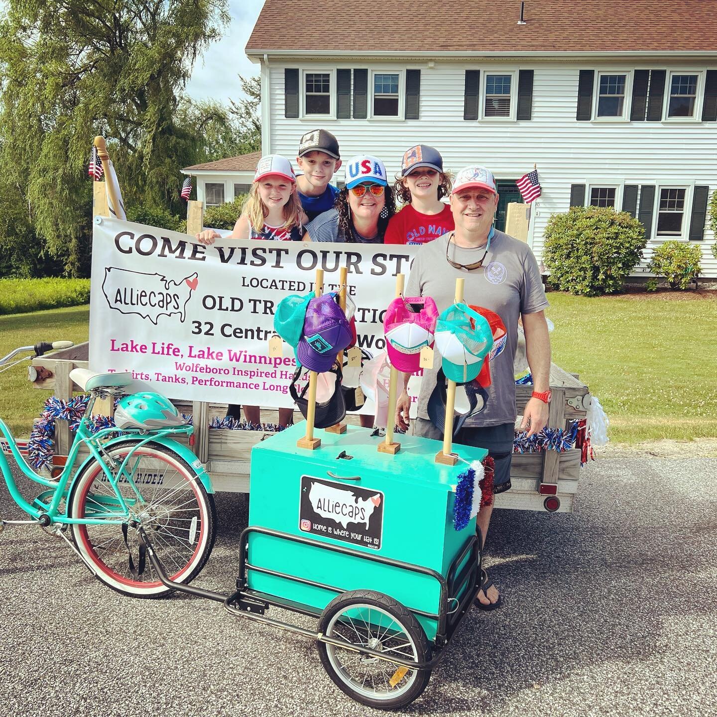Happy 4th of July! Today was a blast walking in Wolfeboro&rsquo;s parade! Thanks to everyone who said hi along the route!! We are so thankful for you 🇺🇸 🇺🇸🇺🇸🇺🇸🇺🇸
.
.
.
#alliecaps #4thofjuly #america #proudamerican #lovemylife #summer #summe