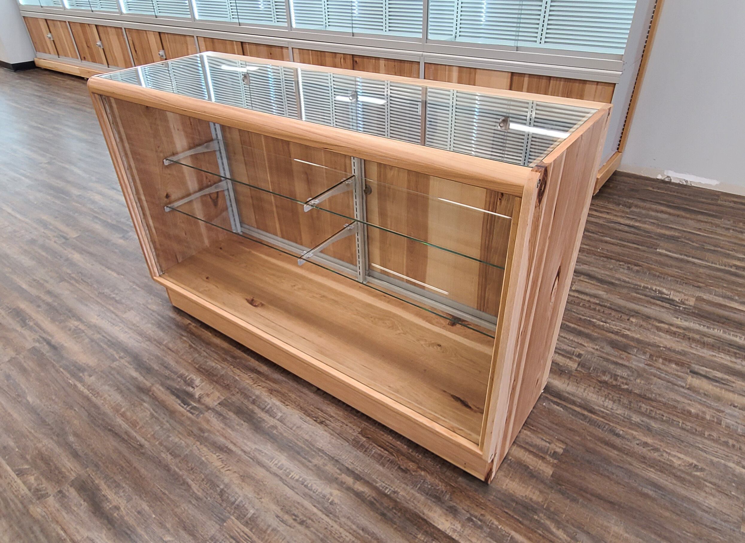  Empty glass display case counter 